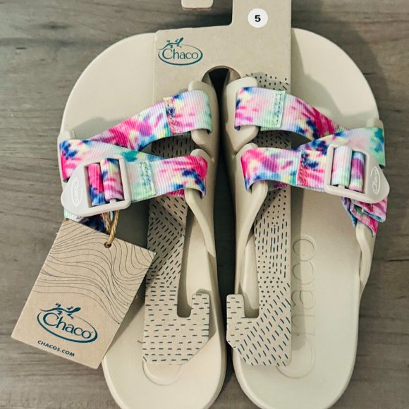 Chaco Women's Chillos Slide Sandal, Light Tie Dye, Size 5, NWT - Picture 1 of 1
